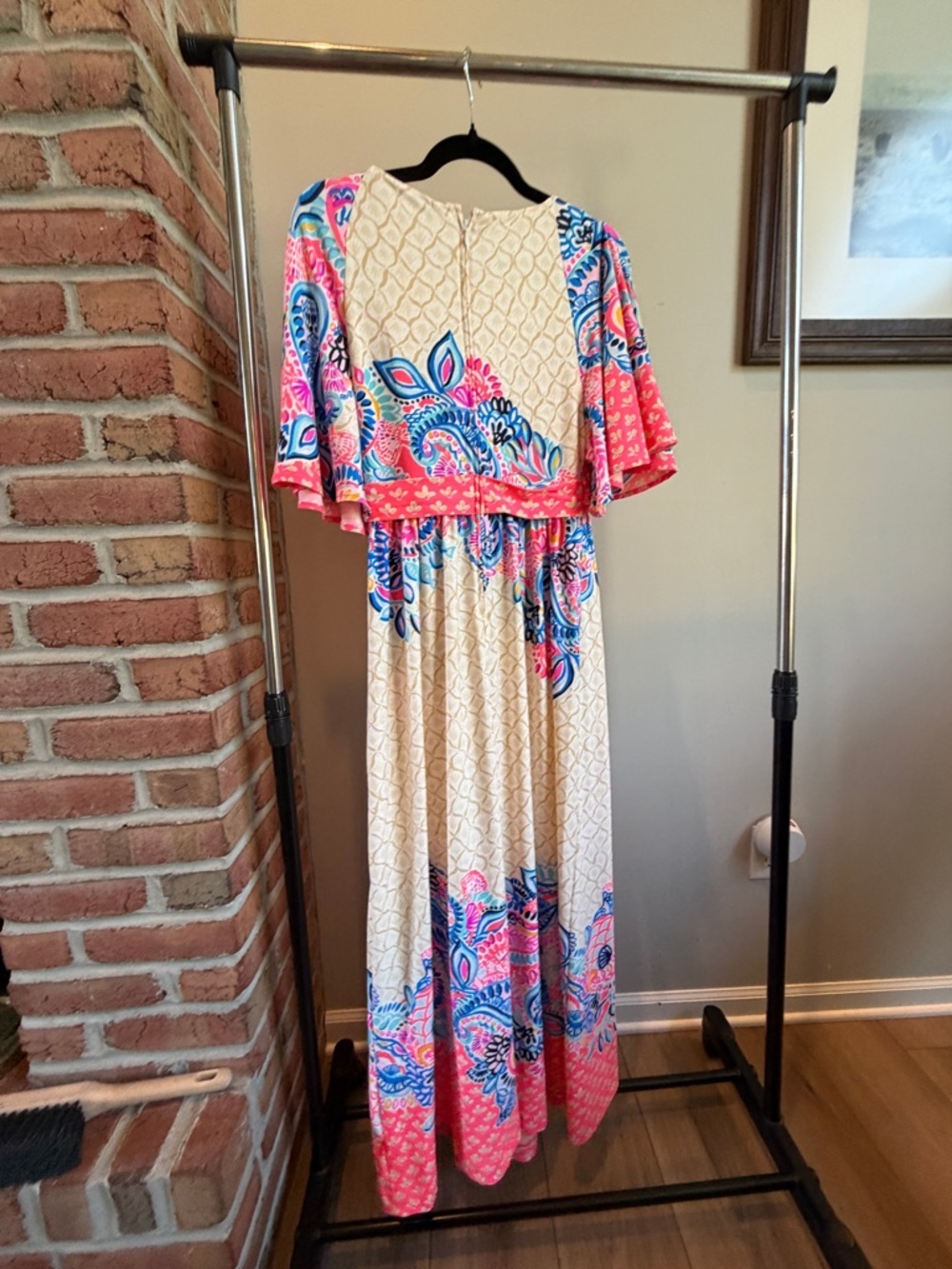 Lilly Pulitzer Minka Maxi Dress Coral Spritz Beach Bungalow Colorway- peach blue - Picture 6 of 8